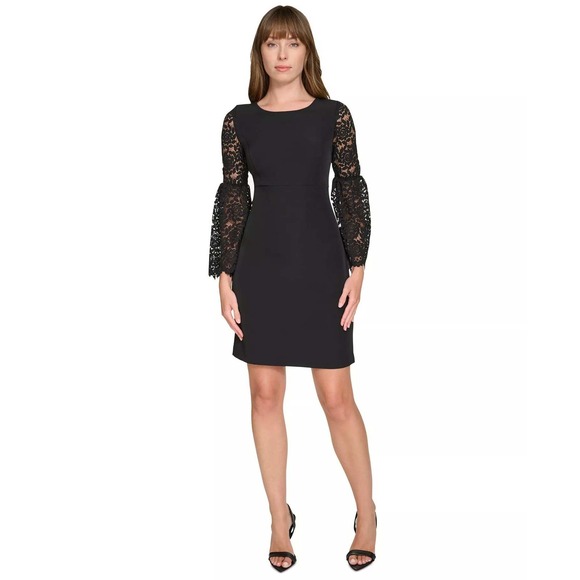 Tommy Hilfiger Lace Sleeve Sheath Minidress Size 16 - Picture 6 of 10